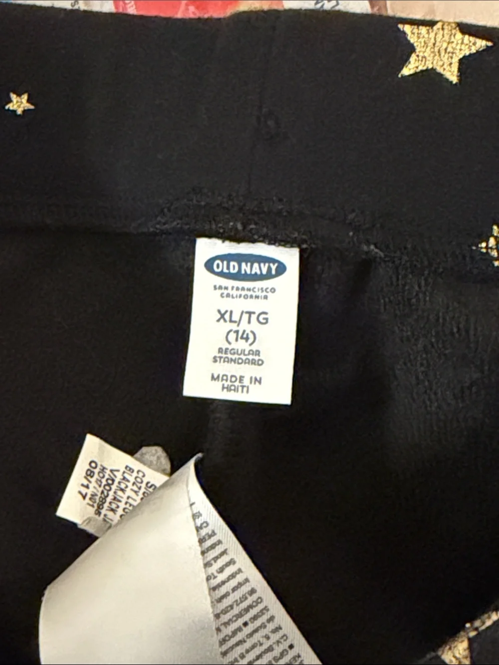 Old Navy Black Leggings with Gold Star Accents